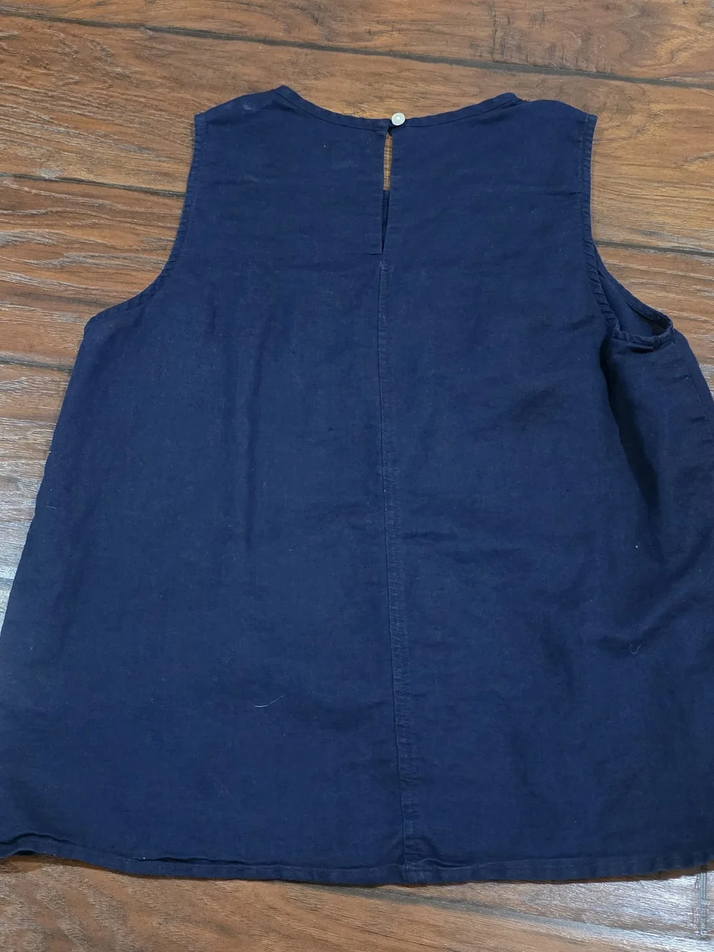 J.Crew Navy Sleeveless Embroidered Yoke Top